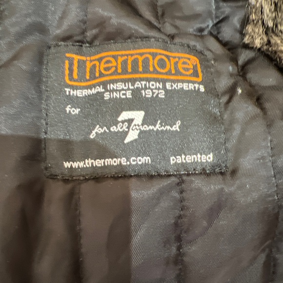 Amazing 7 For all Mankind 2 in 1 Black Hoodie Fur Removable Lining Parka S Great - Picture 8 of 13